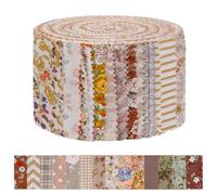 AOOSA Jelly Roll Fabric Strips for Quilting, 42 Strip Cotton Quilting Fabric 2.5 x 44 Inch, Precut Bundle Roll with 14 Assorted Floral Prints, Fabric Jelly Rolls for Sewing, Blanket, DIY Crafts, Brown