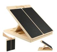 AOOSA Slant Board, Adjustable Incline Wooden Mobility Stretch Board, Non-Slip Calf Stretch with Portable Side-Handle Design, 5 Position Calf Stretcher for Heel, Ankle, Knees & Stretching