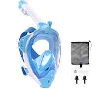 AOOSA Snorkel Mask Full Face, 180° Panoramic View Snorkeling Mask Adult with Detachable Camera Mount, Anti-fog & Anti-leak Snorkel Mask, Advanced Breathing System Dry Top Snorkel Set for Adults Youth