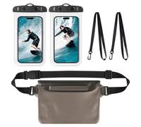 AOOSA Waterproof Phone Pouch, 2 Phone Dry Case with Lanyard and 1 Pouch Dry Bag with Strap, Waterproof Case with Adjustable Lanyard for iPhone 16 15 14 XS, Samsung S24 S23, Huawei Mate 60 up to 7.2"