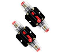 AOOSU 2-Pack 100A Automotive Circuit Breaker, Audio Circuit Breaker, Manual Reset Circuits Breakers, 12V-24V DC Fuse Holder, Resettable Fuse, Plug-in Fuse Box, Suitable for Cars, Boats