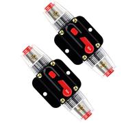 AOOSU 2-Pack 30A Automotive Circuit Breaker, Audio Circuit Breaker, Manual Reset Circuits Breakers, 12V-24V DC Fuse Holder, Resettable Fuse, Plug-in Fuse Box, Suitable for Cars, Boats