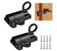 AOOSU 2PCS Automatic Spring Latch Lock - Push Bolt Sliding Door Latch with Screws, Multi-Scene Lock for Windows, Cabinet Doors, Garden Gates, Animal Cages（Black）