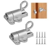AOOSU 2PCS Automatic Spring Latch Lock - Push Bolt Sliding Door Latch with Screws, Multi-Scene Lock for Windows, Cabinet Doors, Garden Gates, Animal Cages（Silver）