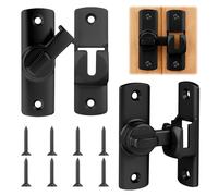 AOOSU 2PCS Black Sliding Door Latch Made of Aluminum Alloy, 90/180 Degree Gate Lock, Door Security Sliding Door Latch Lock for Bathroom, Bedroom, Barn Door, Window
