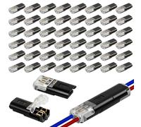 AOOSU 48 Pcs Automotive Wire Connectors 2-Pin, 2-Pin Plug Cable Connectors, Quick 12V Automotive Wire Crimp Connector for 18-22 AWG Wires, Electrical Connector Plug-in Cable Terminals for Cars