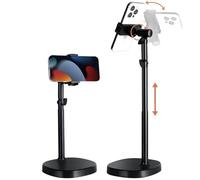 AOOSU Adjustable Desktop Phone Stand, Multi-Winkel Handyhalter, Metal Desktop Stand with Retractable Height and Adjustable Angle, Compatible with All Smartphones (Phones ≤ 6.5 Inches)