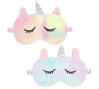 AOOSU Blackout Sleep Masks Kids Eye Masks Blackout Drowsy Soft 2pcs | Cute Unicorn Plush Eye Mask Men Women & Girls Kids, Soft Eye Mask for Sleeping, Comfortable Sleep Mask for Travel, Nap, Night
