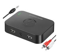 AOOSU Bluetooth Receiver 6.0 for HiFi Music Streaming, Dual Pairing, Bluetooth Adapter Audio, Bluetooth Aux Adapter 3.5mm/RCA for Home Stereo, Low Latency, Hands-Free Calls, Support USB Driver