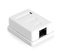 AOOSU CAT 6A Surface Mounted Network Socket, 1 Port RJ45 Socket, Shielded Junction Box, 10 Gbit/s Ethernet Network, LAN Socket for Wall, Office, Home, Industry