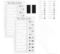 AOOSU Chores Chart, 2/4Pcs to Do List, 20 x 12 cm Task Planner with 10/20 Interchangeable Papers, Memo Checklist Detachable Reusable, Chore Behaviour Chart for Adults for Home Office Travel