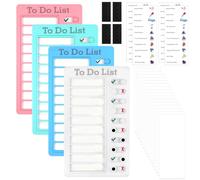AOOSU Chores Chart, 2/4Pcs to Do List, 20 x 12 cm Task Planner with 10/20 Interchangeable Papers, Memo Checklist Detachable Reusable, Chore Behaviour Chart for Adults for Home Office Travel