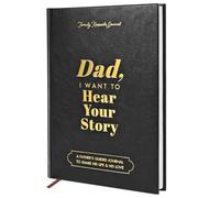 AOOSU Dad, I Want to Hear Your Story: Dad's Life Story Journal,A Father’s Guided Journal To Share His Life & His Love, Gold Foil Lettering, Leather Wrapped Birthday Father's Day Christmas Black