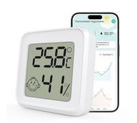 AOOSU Indoor Thermometer and Hygrometer, Mini LCD Digital Thermometer with Alarm and Notification Function, Humidity Meter and Temperature Monitor with App and Free 30-Day Data Recording ℃/℉ 1PC