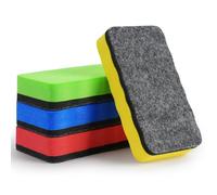 AOOSU Magnetic Whiteboard Eraser Sponge, 4 Colors 4 Pcs, Whiteboard Eraser Magnetic Reusable Dry Cleaner for Multiple Surfaces Like Whiteboard, Blackboard, Glass for Home Office Classroom