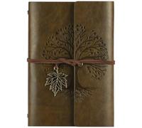 AOOSU PU Leather Journal Notebook, Refillable Vintage Journal Travel Diary with Kraft Paper, Journaling Notebook, Writing Notebook Gifts for Women Men Teens Travelers, 100GSM 160 Pages Coffee A6