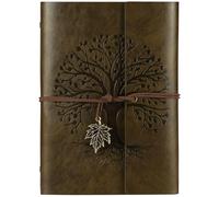 AOOSU PU Leather Journal Notebook, Refillable Vintage Journal Travel Diary with Kraft Paper, Journaling Notebook, Writing Notebook Gifts for Women Men Teens Travelers, 100GSM 160 Pages Coffee A5