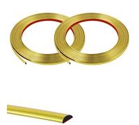 AOOSU Self-Adhesive Decorative Strips, 5M Flexible PVC Interior Decorative Strips, Waterproof Decorative Strip, Peel and Stick Decor Adhesive, Suitable for Walls, Mirrior Frame Decor, 8MM, 2pcs Gold