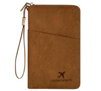 AOOSU Travel Wallet, Family Passport Holder, RFID Blocking Travel Accessories Document Organiser, Travels Document Holder for Tickets Waterproof Cover Holiday Essentials Case for Man & Woman Brown