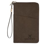 AOOSU Travel Wallet, Family Passport Holder, RFID Blocking Travel Accessories Document Organiser, Travels Document Holder for Tickets Waterproof Cover Holiday Essentials Case for Man & Woman Coffee