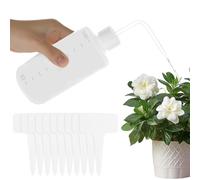 AOOSU Wash Bottle, 3pcs 500ml Bend Mouth Watering Cans Transparent Plastic Lab Narrow Mouth Squeeze Bottles, Long Nozzle Waterer with Leak-proof Ideal for Labware, Tattoo Cleaning, Plant Watering
