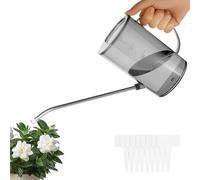 AOOSU Watering Can 35oz 1L Small Plastic Plant Mini with Scale, Plant Flower Long Spout Sprinkling Pot for Home Use Bonsai Indoors Outdoor Garden Succulents(Gray)