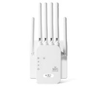 AOOSU WiFi Repeater 1200Mbps with 6 High-Gain Antennas, White WiFi Extender Booster Supporting Repeater/AP Dual Modes, Built-in Ethernet Port for Seamless Connection of All WiFi Devices