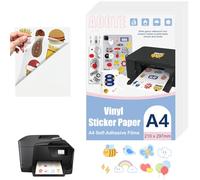 AOOTE 12 Sheets Clear Sticker Printer Paper, 297 x 210mm Printable Vinyl Stickers Paper, A4 Transparent Glossy Vinyl Papers for Inkjet & Laser Printers, Use for Office, DIY, Clear
