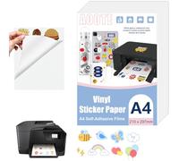 AOOTE 12 Sheets Matte Sticker Printer Paper, 297 x 210mm Self-Adhesive Vinyl Labels, A4 Waterproof Printable Vinyl Stickers Paper, Printable Film for Inkjet & Laser Printer, Matte