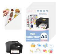 AOOTE 26 Sheets Clear Sticker Printer Paper, 297 x 210mm Printable Vinyl Stickers Paper, A4 Transparent Glossy for Inkjet & Laser Printers, Use for Office, DIY Clear