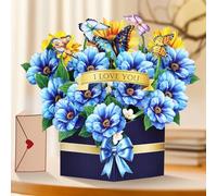 AOOTE 3D Pop Up Birthday Card,Pop Up Paper Poppy Flower Bouquet with Envelope,Mothers Day Cards Pop Up,Flowers 3D Greeting Card for Women,Mothers,Girls,Mother's Day,Anniversary,Valentine's Day