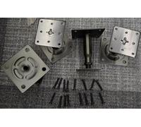 AOOTE 4PCS Adjustable Elevated Post Base Support, 100-150mm Galvanised Adjustable Elevated Post Base Support, Height Adjustables Elevate Post Bases Supports for Pergolas, Awning Supports, Balconies