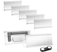 AOOTE Aluminium Name Badges Magnet, 5Pcs Aluminium Name Plates with Pin and Strong Double Magnets, Names Badges for Clothing Magnet for Work, Exhibition, Restaurant, School, Trade Shows