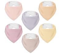 AOOTE Baby Bandana Dribble Bibs, 6 Pack Cotton Soft and Absorbent Drool Bibs Triangular with Adjustable Snaps, Drool Bib for Teething for Newborns, Toddlers, Boys and Girls, Baby Bib 0-36 months