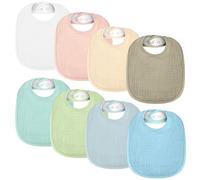 AOOTE Baby Bibs for Boys Girls, 8 Pack Muslin Baby Bibs, Soft and Absorbent Bids with Snaps, Bandana Drool Bib Cotton for Unisex Boys Girls for Infants Feeding, Teething, Drooling, 0-12 Months