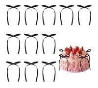 AOOTE Black Bowknot Cake Toppers, 40Pcs Bow Cake Decorations Picks, Baby Shower Cakes Toppers, Black Bows for Cakes for Kids Birthday Wedding Party Wedding Anniversary Decorations Supplies
