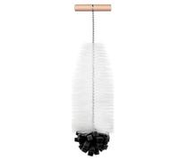 AOOTE Bottle Brush for Cleaning, 33cm Narrow Neck Bottles Flask Cleaner Brush Compatible with SodaStream Glass Bottle, Cleaner Brushes with Wood Handle, Hard Bristles and a Soft Spong, Black