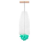 AOOTE Bottle Brush for Cleaning, 33cm Narrow Neck Bottles Flask Cleaner Brush Compatible with SodaStream Glass Bottle, Cleaner Brushes with Wood Handle, Hard Bristles and a Soft Spong, Green