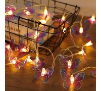 AOOTE Butterfly Decorative Lights, 3M 20 LED Purple Butterflies Fairy Lights, Battery Operated Light String, Butterfly String Light for Valentine Garden Wedding Party Christmas Decor, Warm White