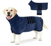 AOOTE Dog Bathrobe, Dog Drying Coat, Microfiber Dogs Drying Coat, Dryings Coats Ultra Absorbent with Velcro Closure & Adjustable Straps, Dryings Robe for Dogs Post Bath Swimming, Navy Blue,XL
