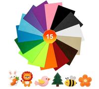 AOOTE Felt Fabric Sheets, 15Pcs Assorted Color Felt Fabric Sheets, 20x30cm DIY Felts Sheet Rectangles, Coloured Felts Fabrics for Sewing and DIY Crafts,Christmas Ornament Crafts, 2mm