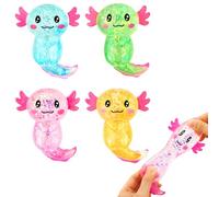 AOOTE Fidget Toys for Adults & Kids, 4Pcs Cute Salamander Square Stress Balls, Squishball Toy Anxiety & Stress Relief, Sensory Feelings Toys for Autism ADHD, Non-Toxic Dough Material