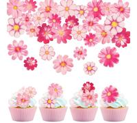AOOTE Flowers Edible Rice Wafer Paper Cupcake Toppers, 65 Pcs