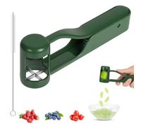 AOOTE Grape Slicer for Baby, Fruit Slicer for Toddlers, Stainless Steel Quarter Kitchen Gadget, ABS Plastic Handle, Stainless Steel Blades, Grape Tomato Cherry Cutter Tools for Fruit Salad, Green