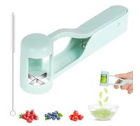 AOOTE Grape Slicer for Baby, Fruit Slicer for Toddlers, Stainless Steel Quarter Kitchen Gadget, ABS Plastic Handle, Stainless Steel Blades, Grape Tomato Cherry Cutter Tools for Fruit Salad, Blue