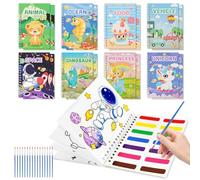 AOOTE Magic Water Colouring Books, 16 Pack Water Painting Books for Kids, Magic Kid Painting Set with 16 Pcs Waters Pen, Paint with Waters Colouring Book, Classroom Prizes, Birthday Halloween Gifts