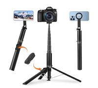 AOOTE Magnetic Selfie Stick Tripod, 193cm Extendable and Portable Selfie Stick with Detachable Wireless Remote＆1/4 Inch Thread, Mobile Phone Tripod Stand Compatible with iPhone, Android, Cameras