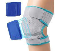 AOOTE Reusable Hot Cold Ice Gel Pack, Knee Ice Pack Wrap with 2PCS ICES Packs, Adjustable Anti-Slip, Hot Cold Compress Therapy Knee, Breathable mesh Fabric EVA for Daily & Sports
