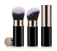 AOOTE Telescopic Face Brush, 2Pcs Retractable Blusher Brush with Cover, Portable Powder Foundation Brushes Faces, Kabuki Makeup Blush Face Brushes for Contouring,Polishing,Concealing,Highlighting