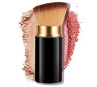 AOOTE Telescopic Face Brush, Retractable Blusher Brush with Cover, Portable Powder Foundation Brushes Faces, Kabuki Makeup Blush Face Brushes for Contouring,Polishing,Concealing,Highlighting